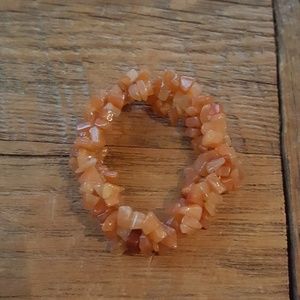 Peach turquoise, chunky bracelet